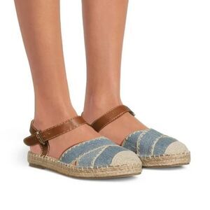 Time and Tru Women’s 10 Espadrille Flats with Ankle Strap